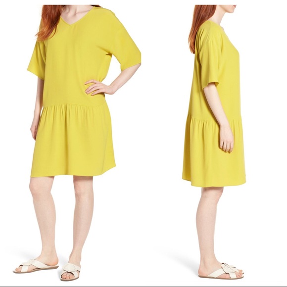 Eileen Fisher Drop Waist Tencel(R) Blend Dress